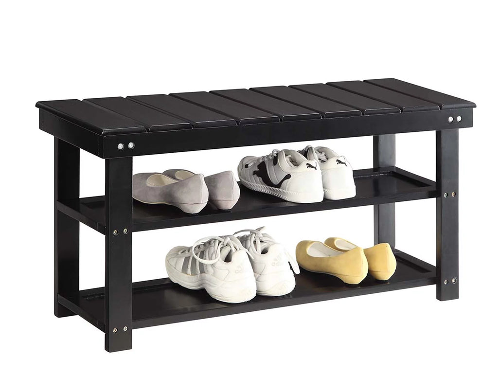 Black Utility Mudroom Bench R417