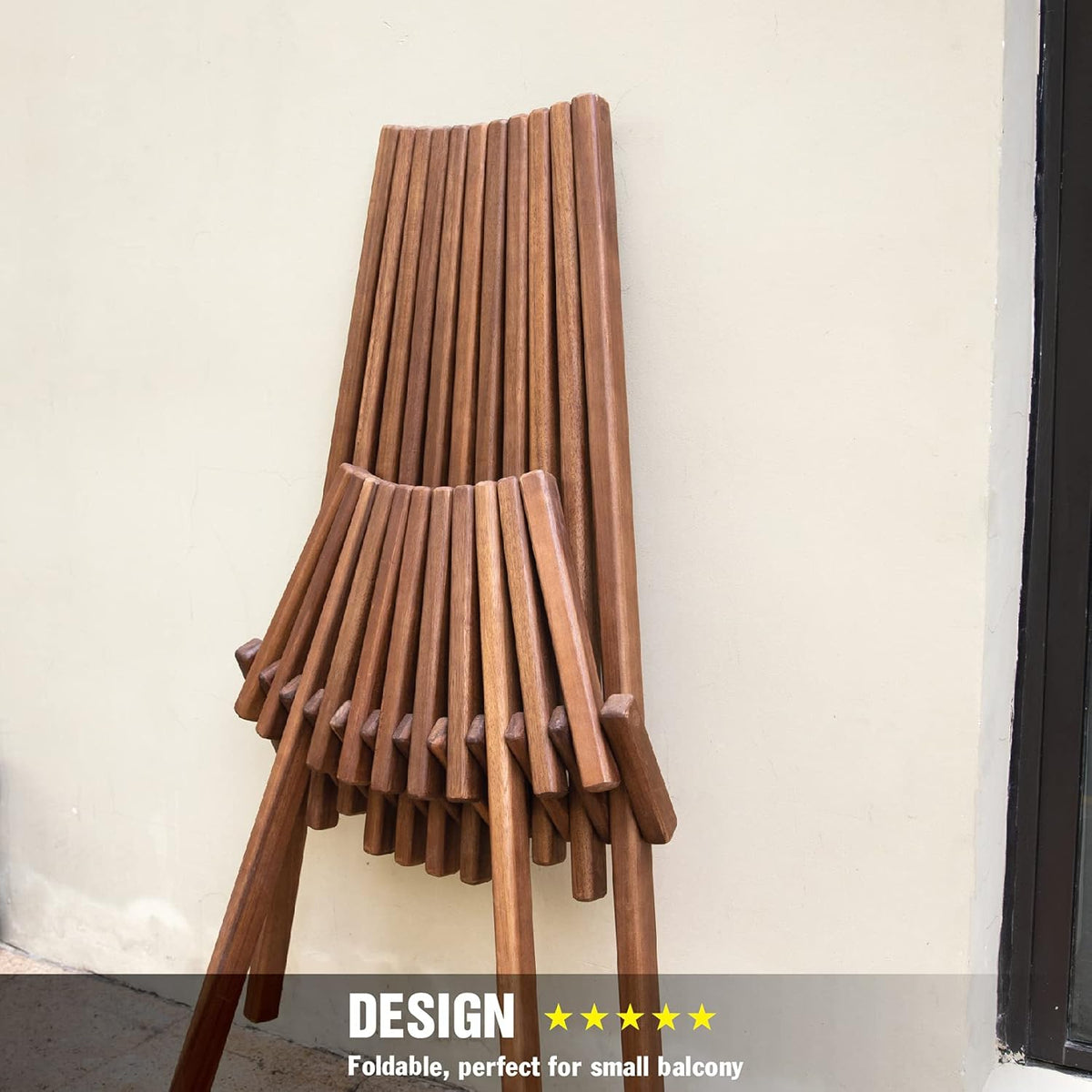 Folding Acacia Wood Outdoor Lounge Chair N414428