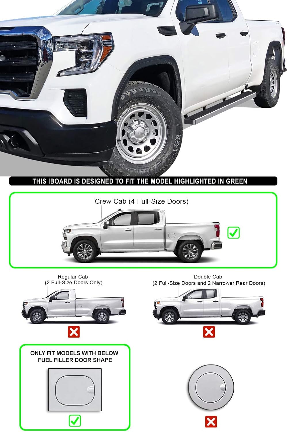 4in Running Boards for Crew Cab M33101