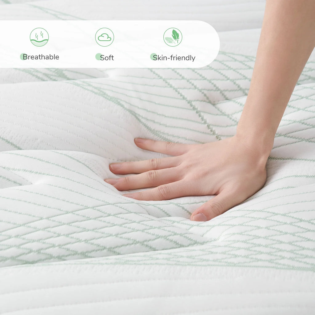 10" Memory Foam Pocket Spring Hybrid Mattress California King Size L65884