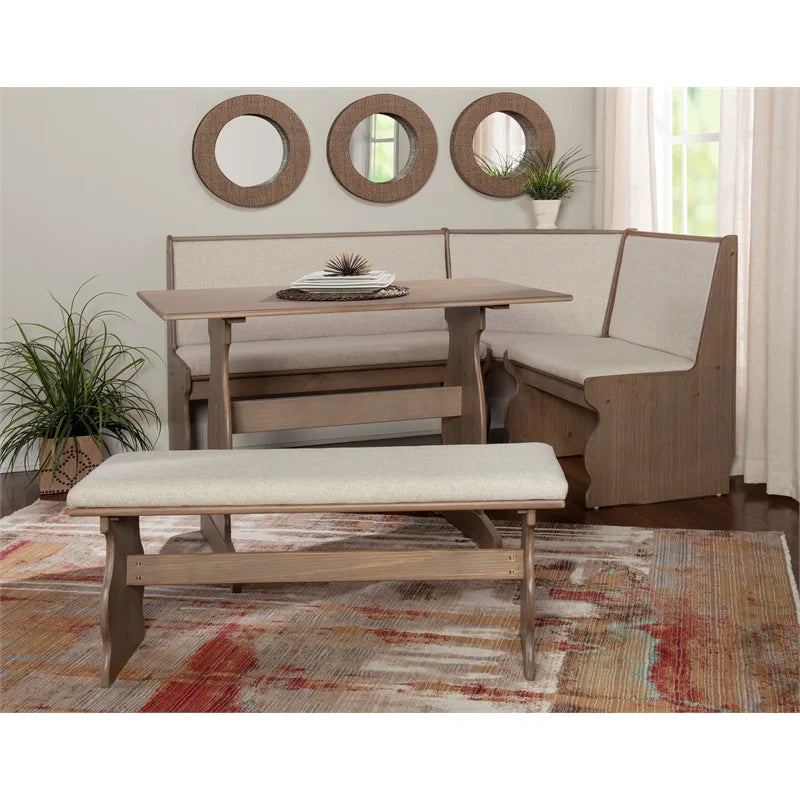 Brown Wood Corner Dining Set T32762