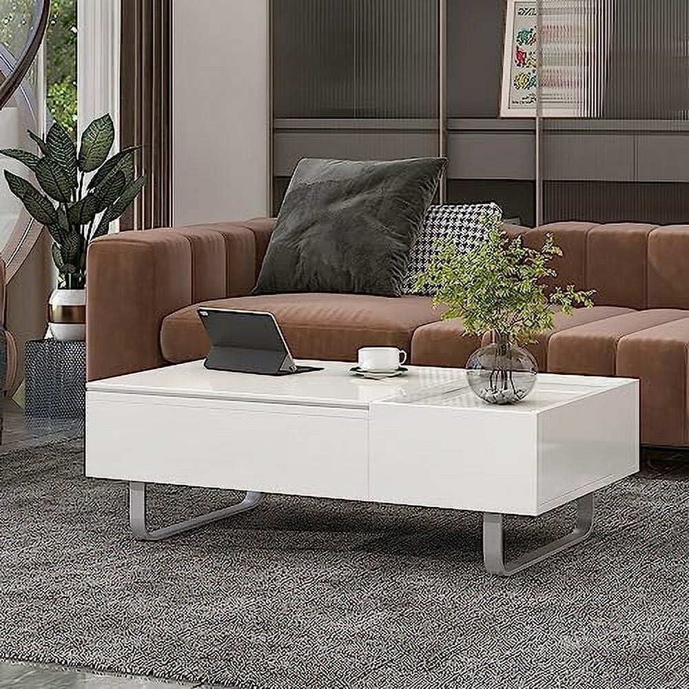 45.3 Inch Lift Top Coffee Table with Hidden Compartment and Drawer W7057