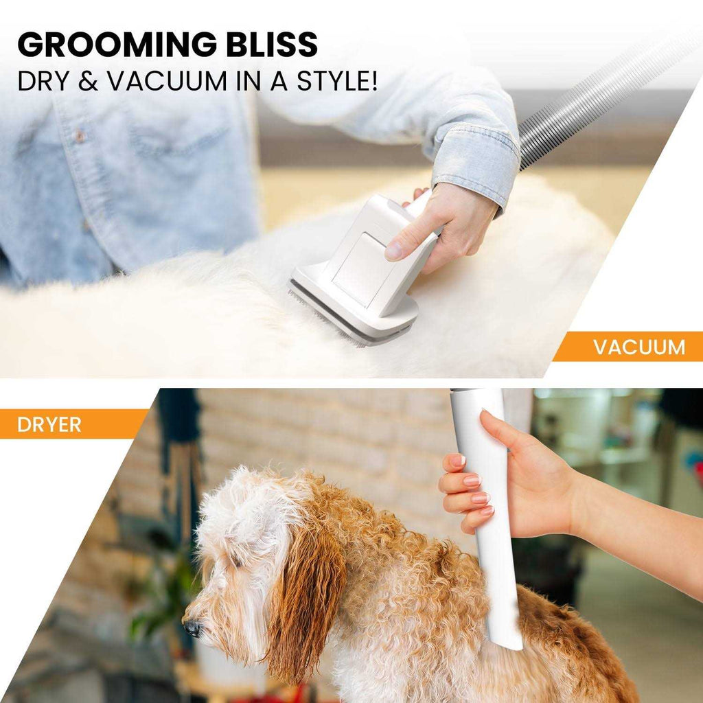 3-in-1 Pet Grooming Kit Vacuum Suction Dryer Clipper 6 Tools 4L Dust J832