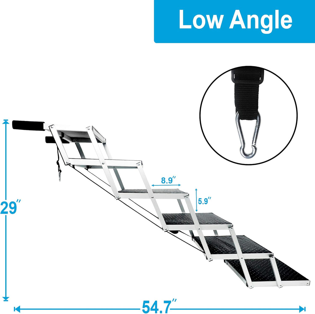 Lightweight Aluminum Foldable Pet Ladder Ramp with Nonslip Surface G327152