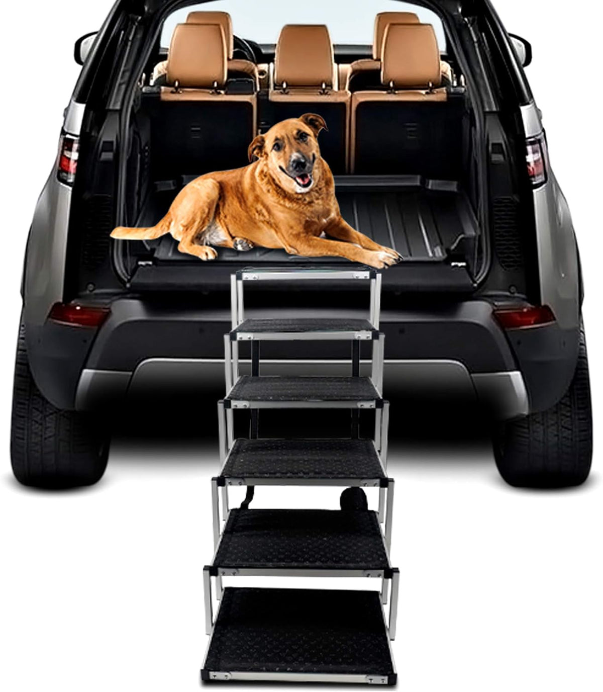 Lightweight Aluminum Foldable Pet Ladder Ramp with Nonslip Surface G327152
