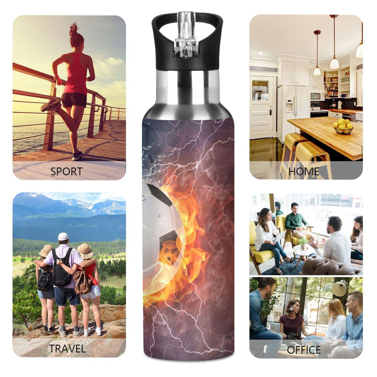 Stainless Steel Insulated Water Bottle with Straw Lid T324