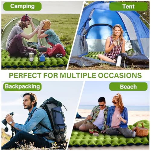 Self Inflating 4" Double Sleeping Pad with Pillow J4703
