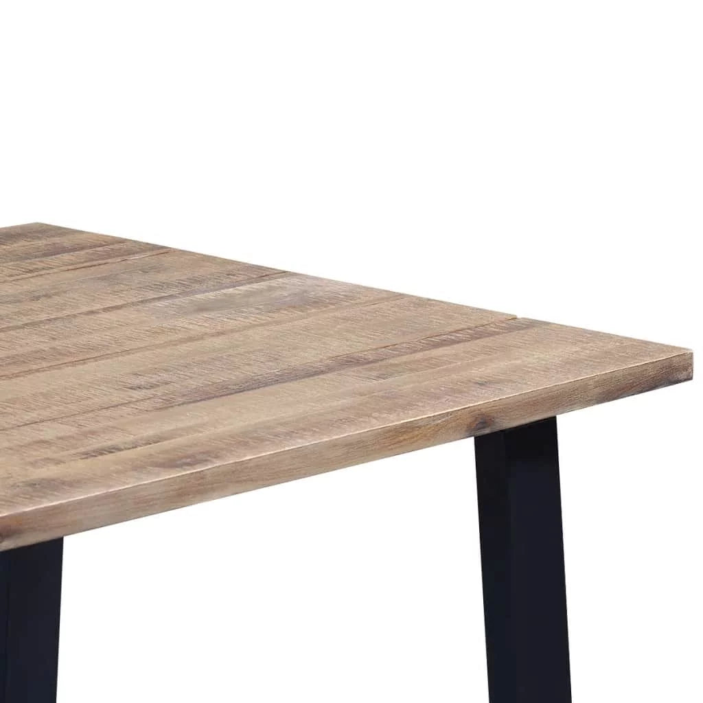 Rustic Acacia Wood Dining Table with Metal Legs J68384
