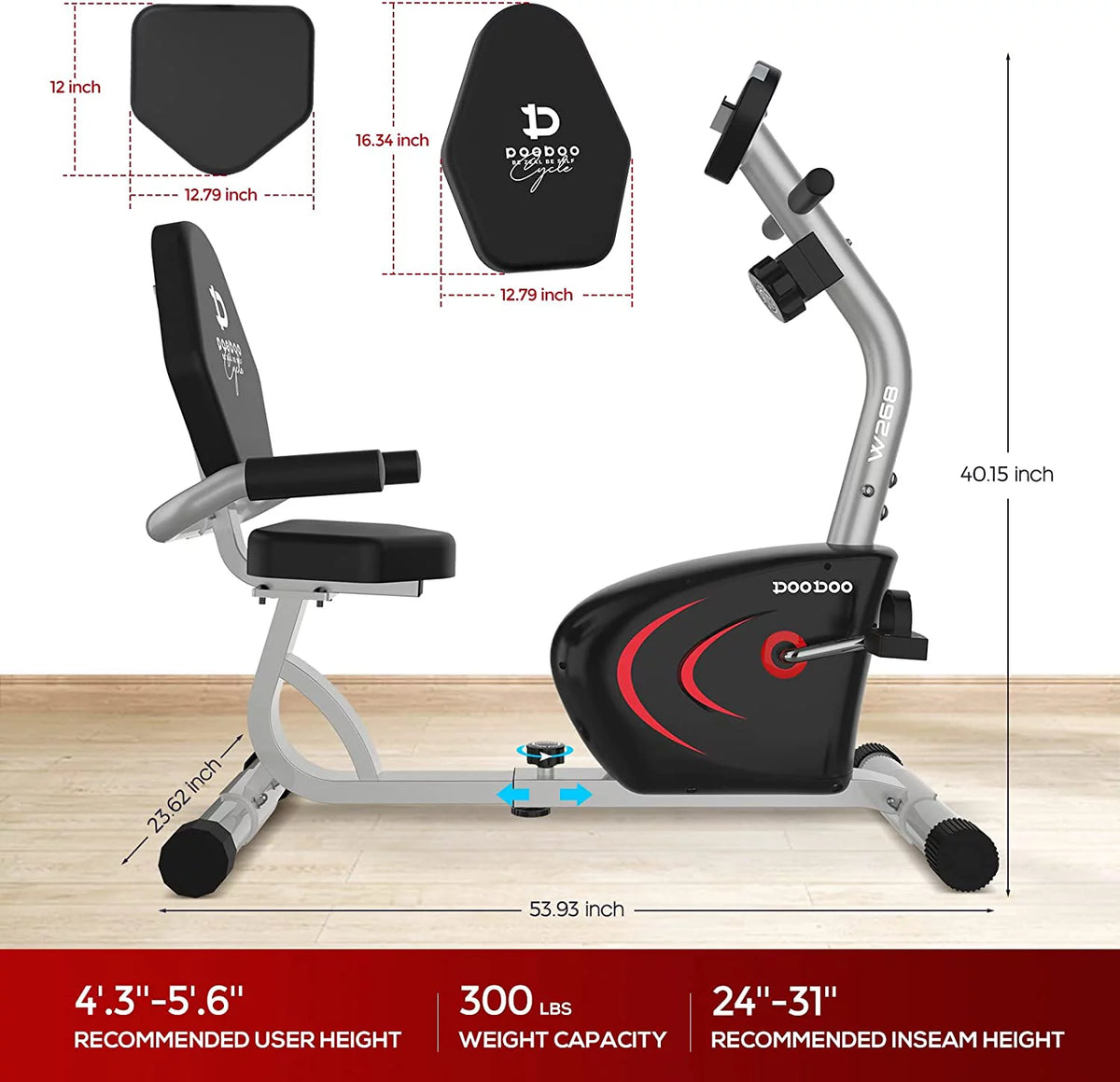 Recumbent Stationary Bike Magnetic Resistance O494