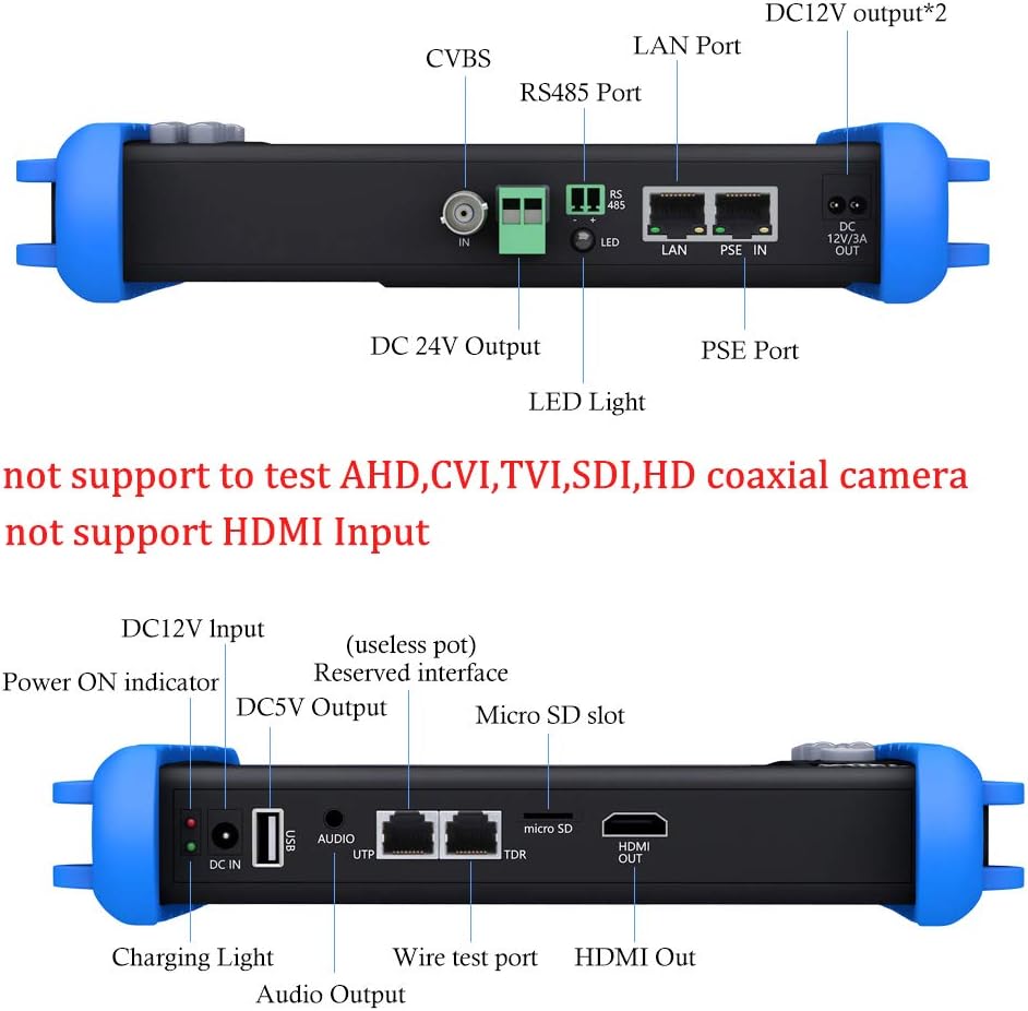 CCTV Camera Tester with IP Discovery, PoE, WiFi, HDMI Output O1180