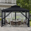 10x10 Gazebo with Netting, Khaki S502