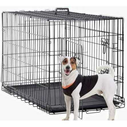 Folding Dog Crate with Double-Door, Tray, Handle U80096