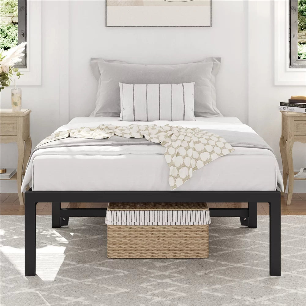 13" Twin Size Black Metal Bed Frame Y751964
