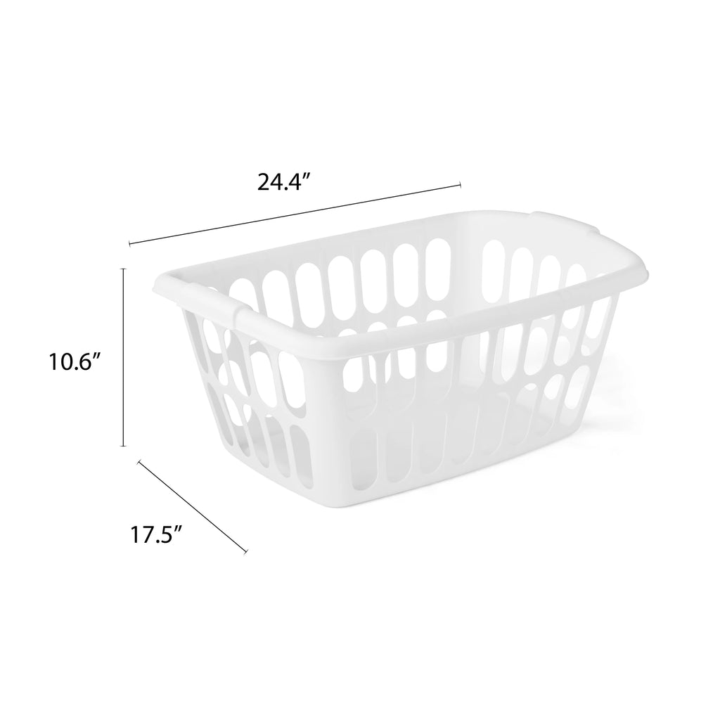 White 6 Pack Rectangular Plastic Laundry Basket J70881