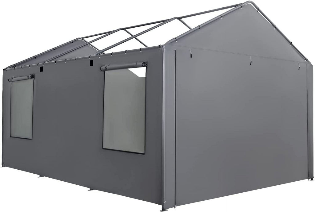 Gray 180G Waterproof UV Protected Replacement Sidewall for 12' x 20' Carport Frame W8290