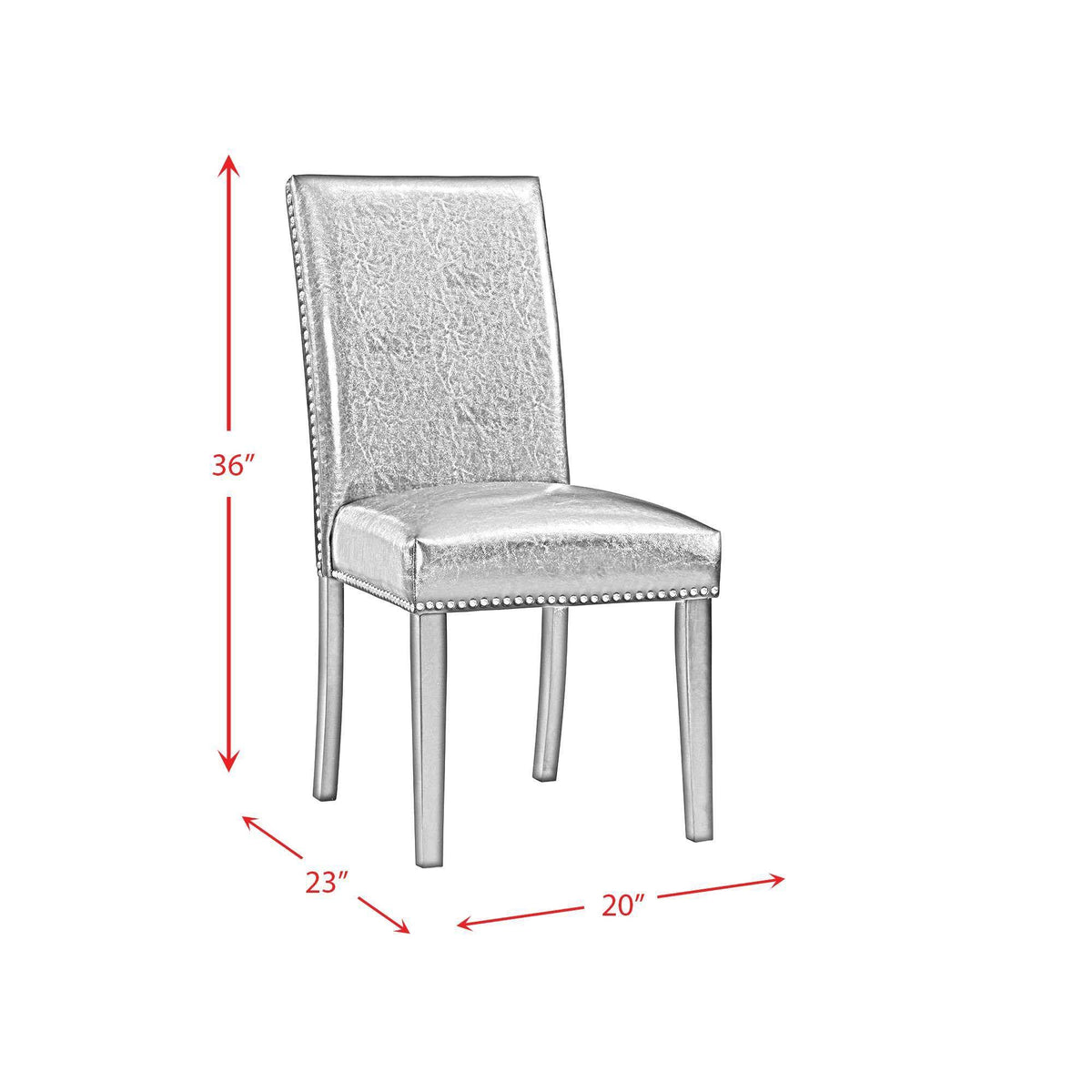 Black Faux Leather Side Chair Set V884