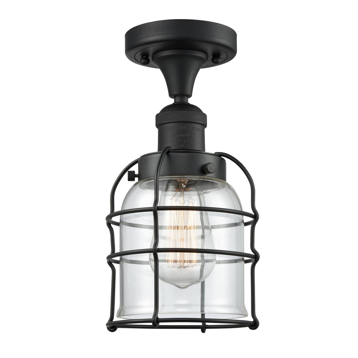 Small Bell Cage 1 Light Semi-Flush Mount W660857