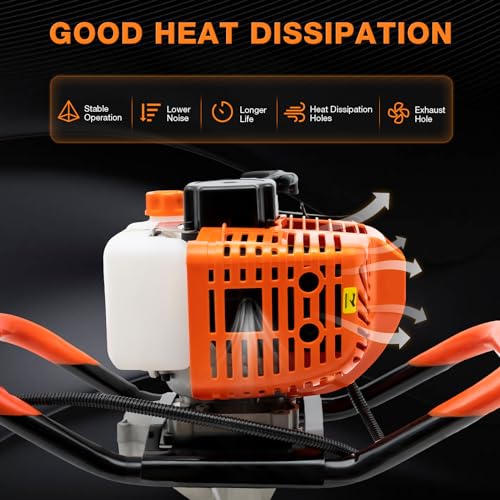 52cc 1700W Gas Powered Auger Post Hole Digger with 3 Drill Bits Z36850