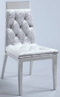 Tufted Chair with Crystal Accent, Set of 2 D435