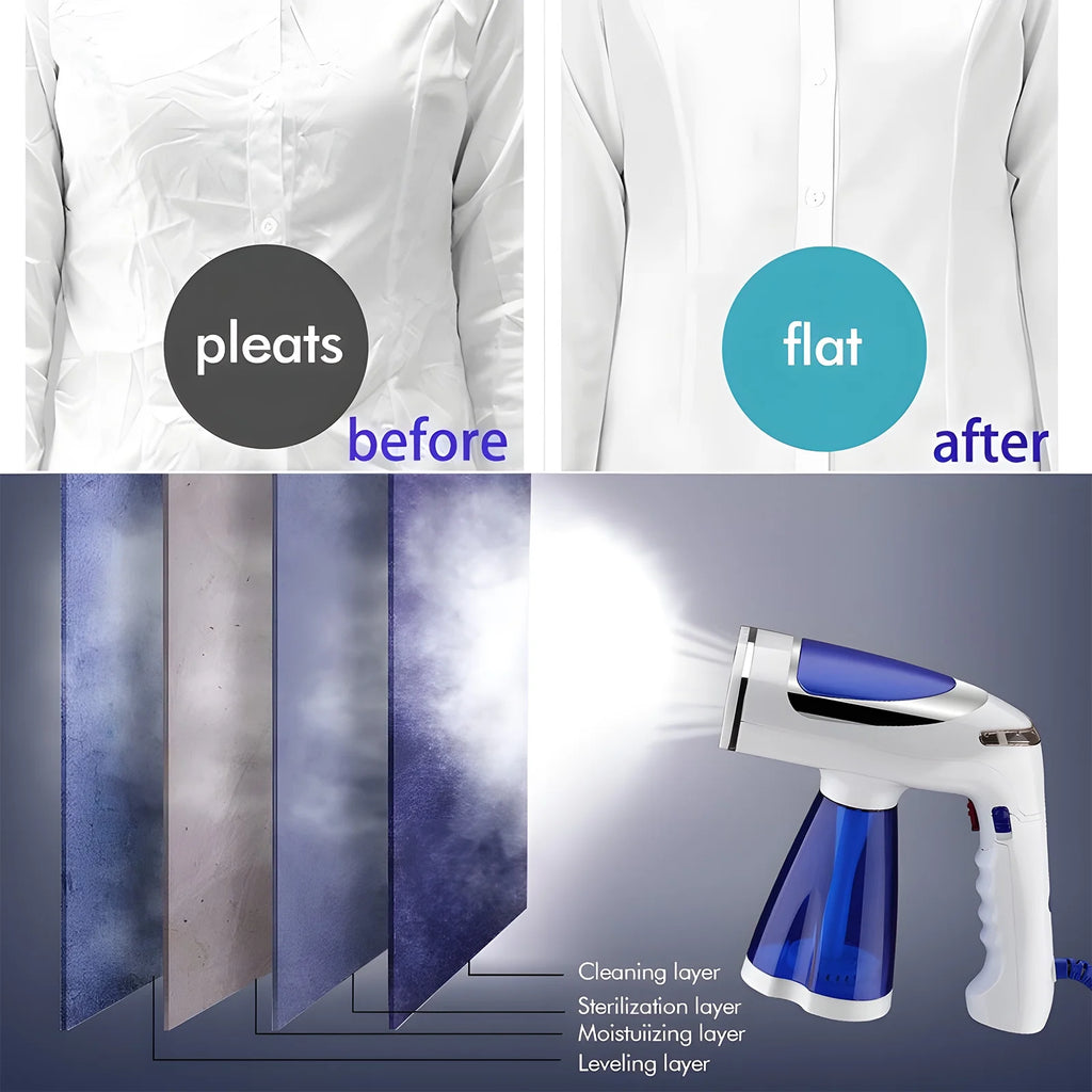 1600W Foldable Handheld Fabric Steamer 8.5oz Y285073