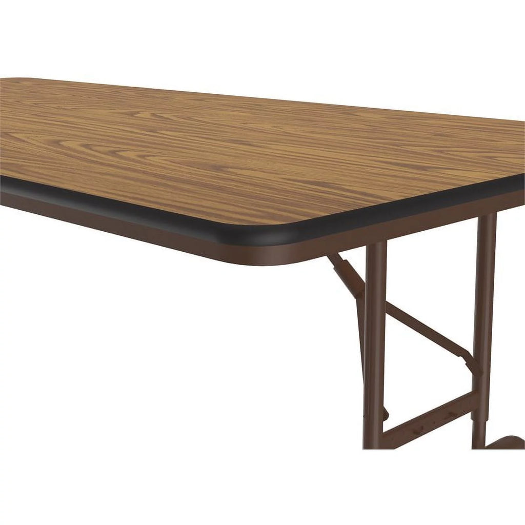 Adjustable Height Folding Table in Medium Oak O60386