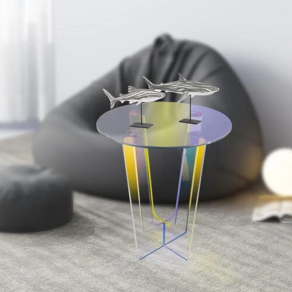 Iridescent Acrylic Round Coffee End Table A6871
