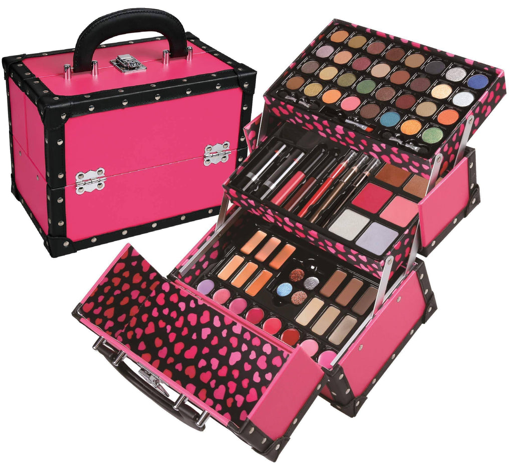 Pink Trunk Train Case with Makeup J753913