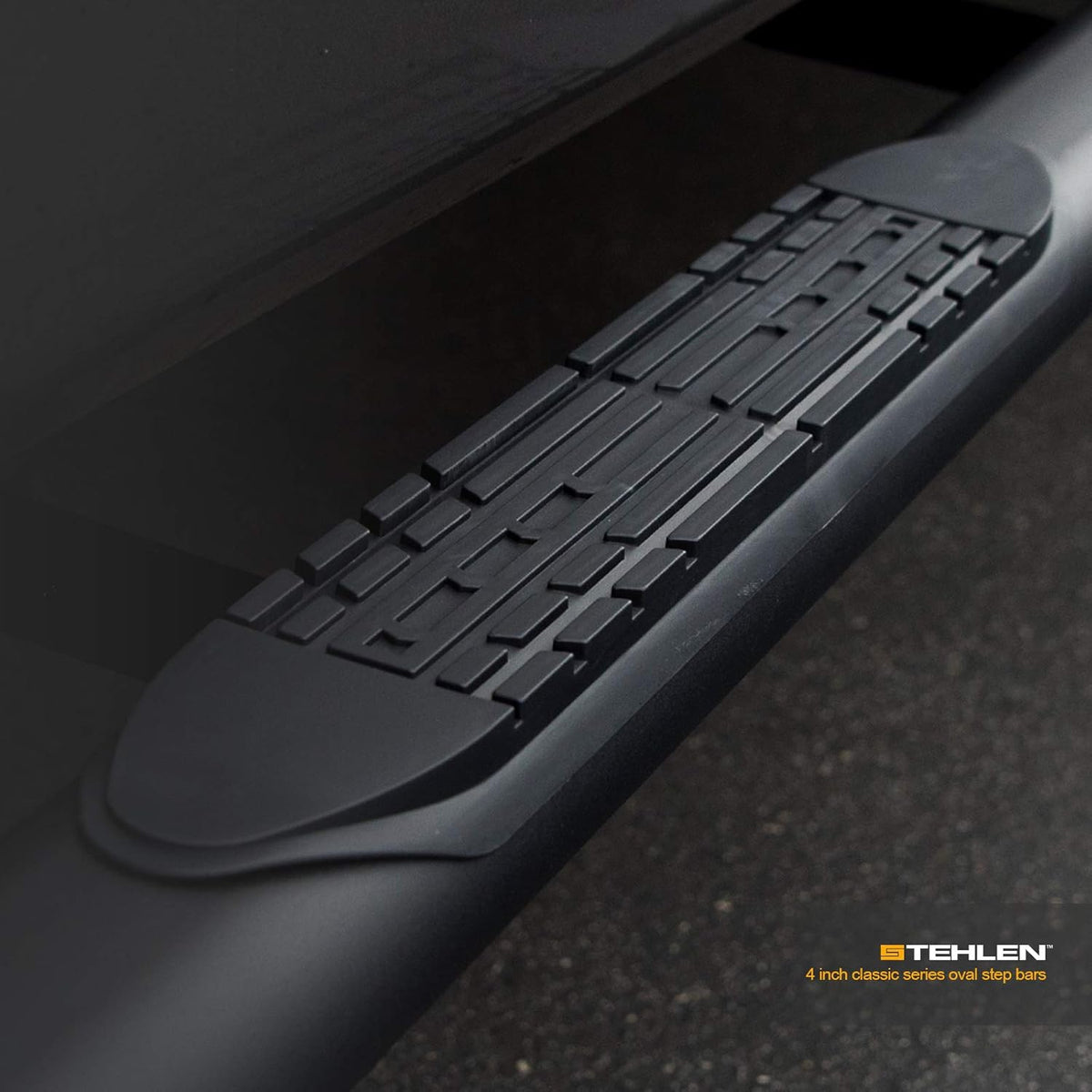 4 Oval Side Step Nerf Bars Matte Black I7513