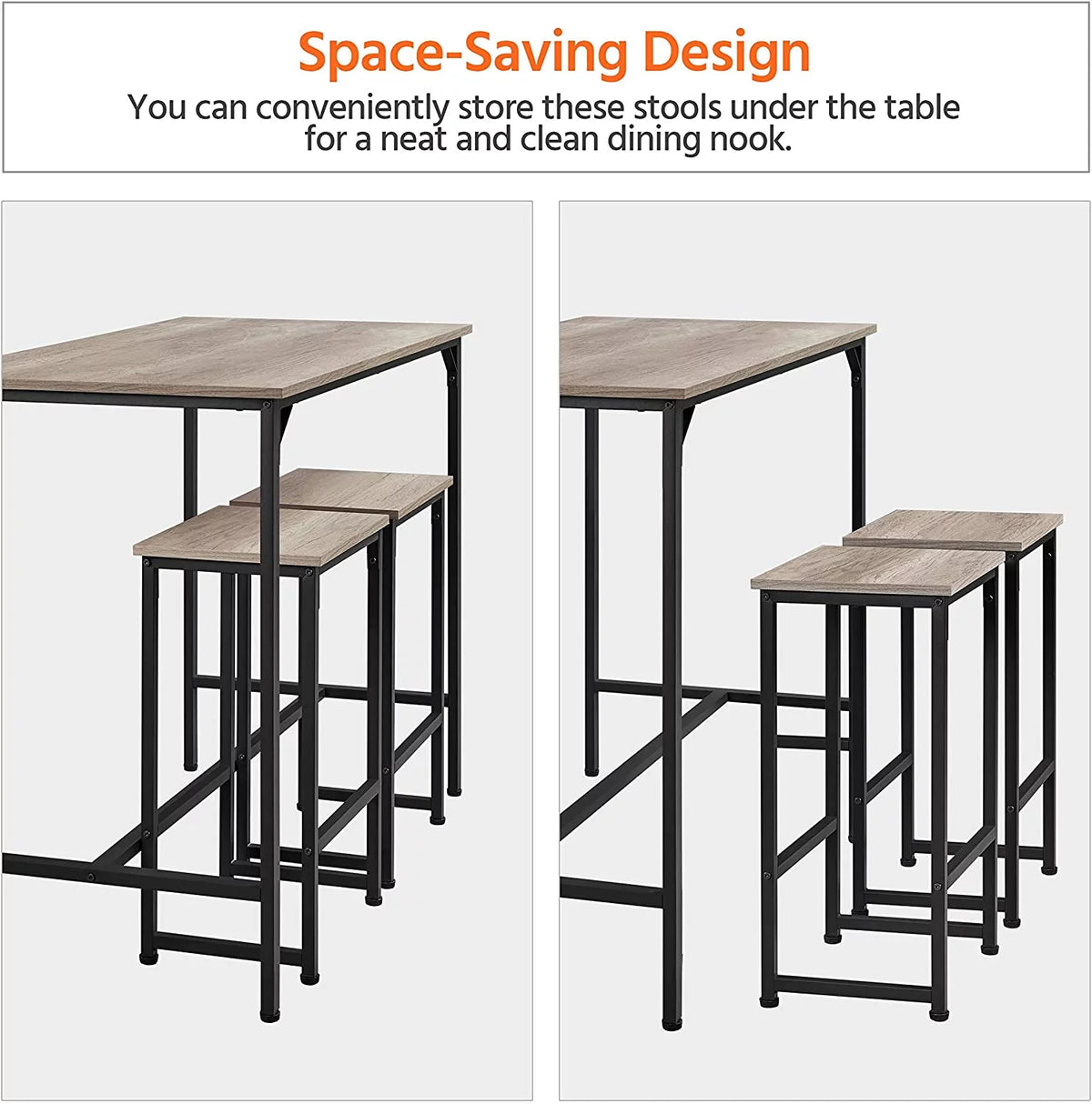 3 Piece Bar Table Set with 2 Bar Stools I417