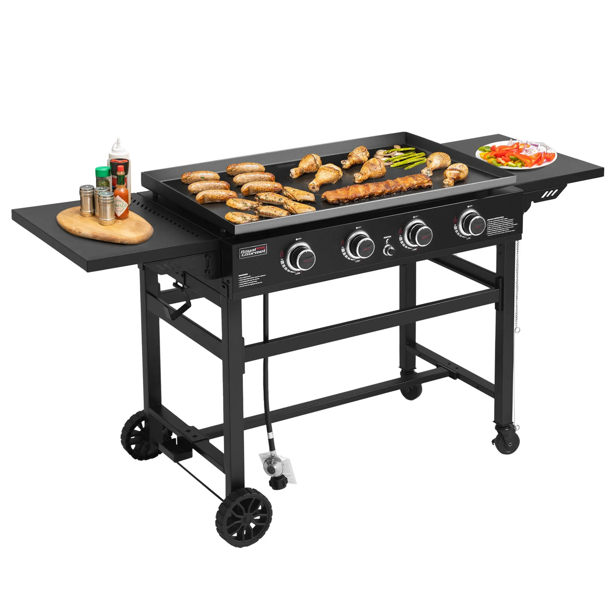 4-Burner Propane Gas Grill Griddle with Cover X3629