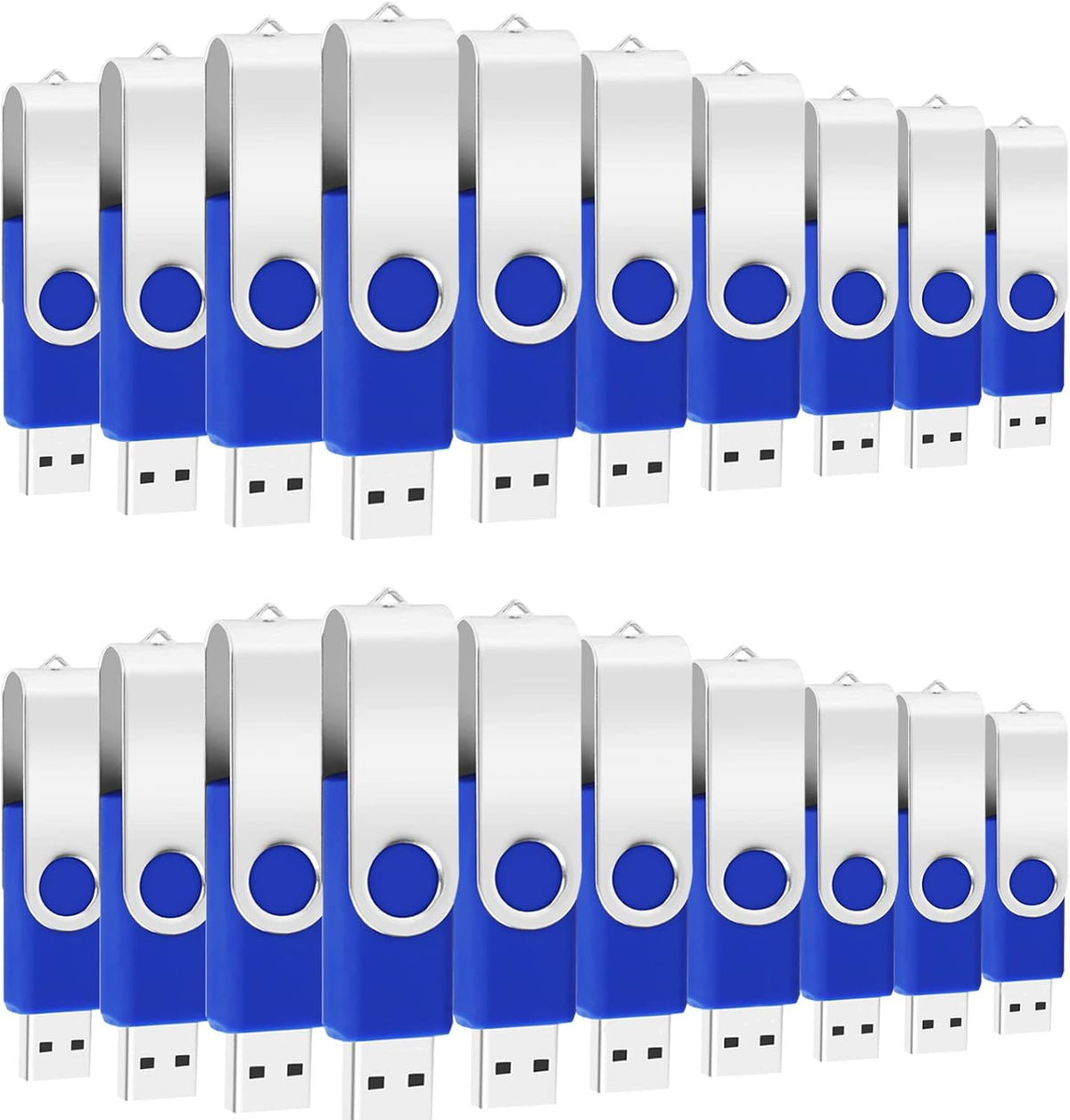 50 Pack USB 2.0 Metal Swivel Flash Drives with LED Indicator L611829