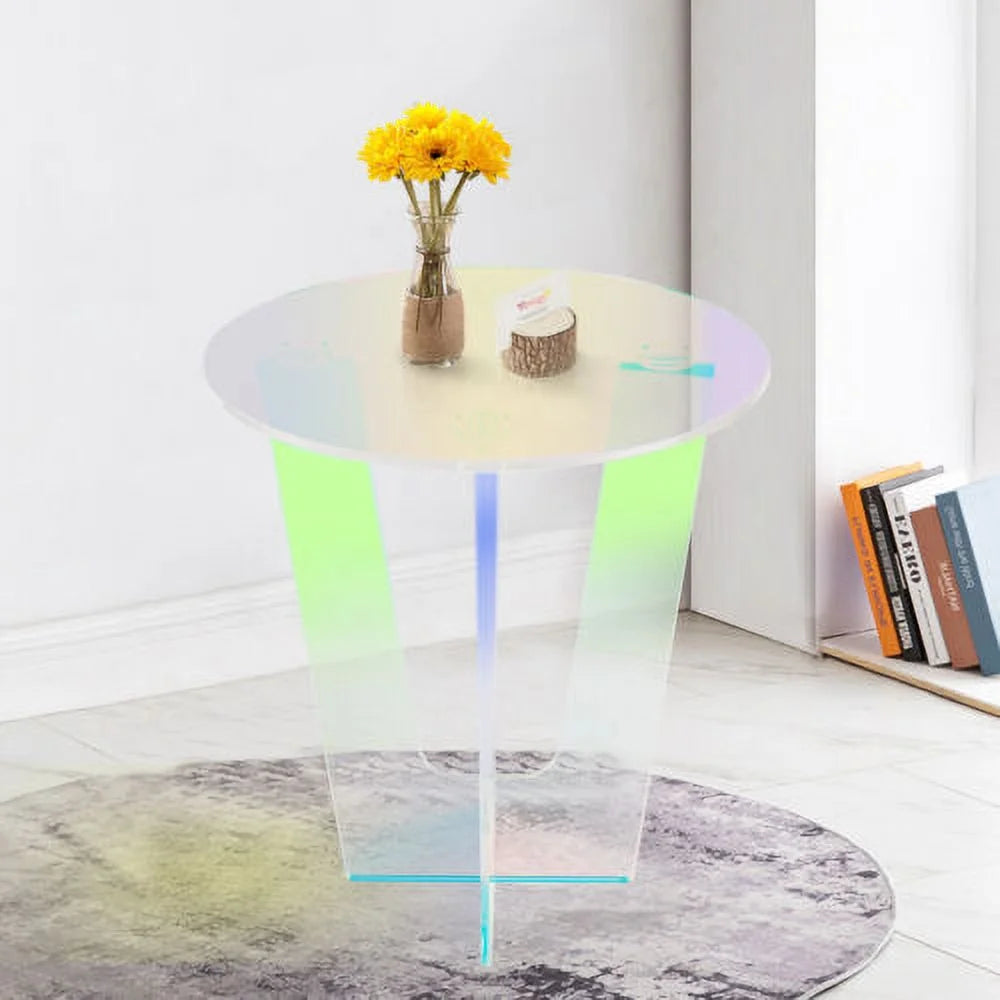 Iridescent Acrylic Round Coffee End Table A6871