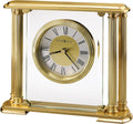 Brushed Solid Brass Table Clock with Glass Crystal J902771