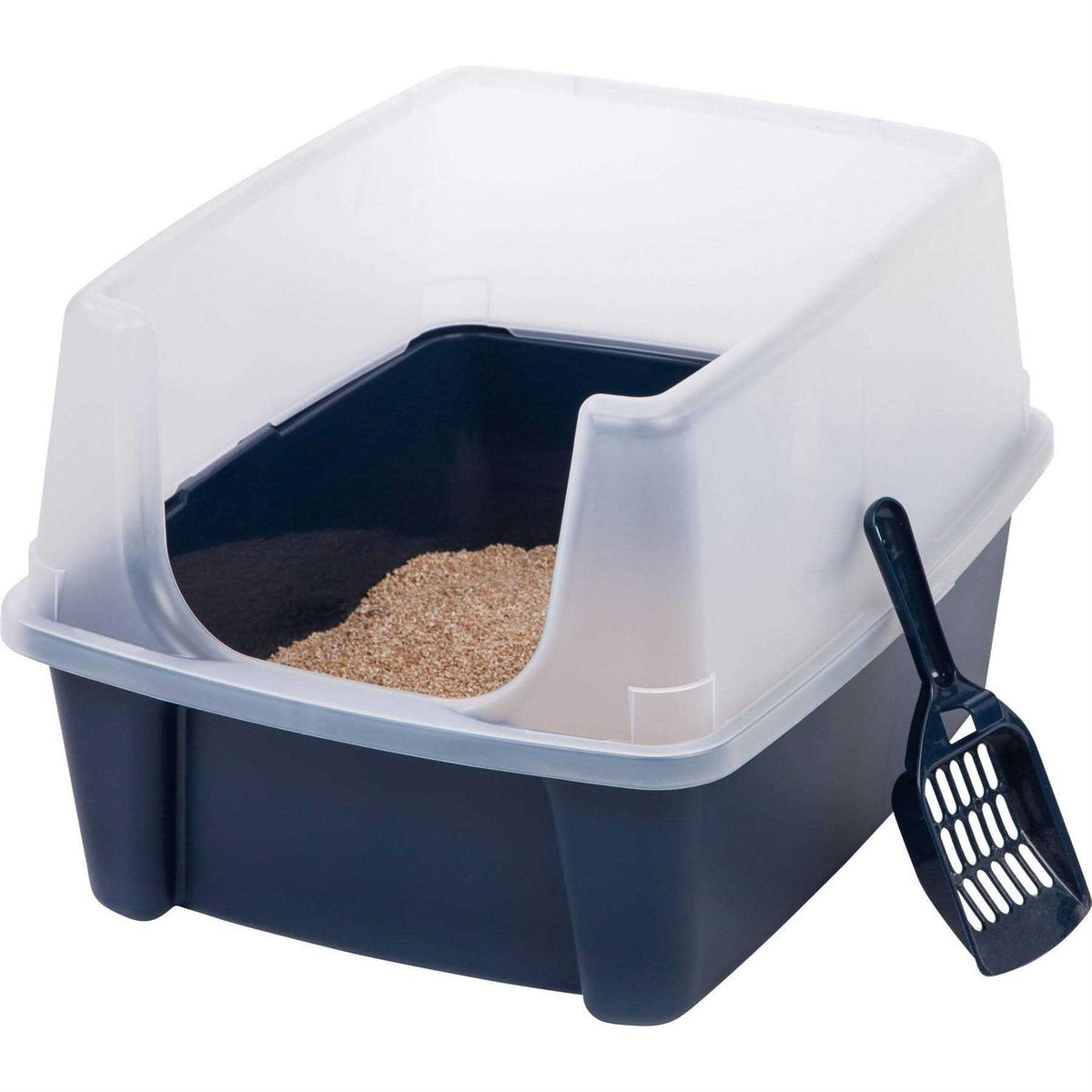 Open Top Cat Litter Box with Shield and Scoop K957