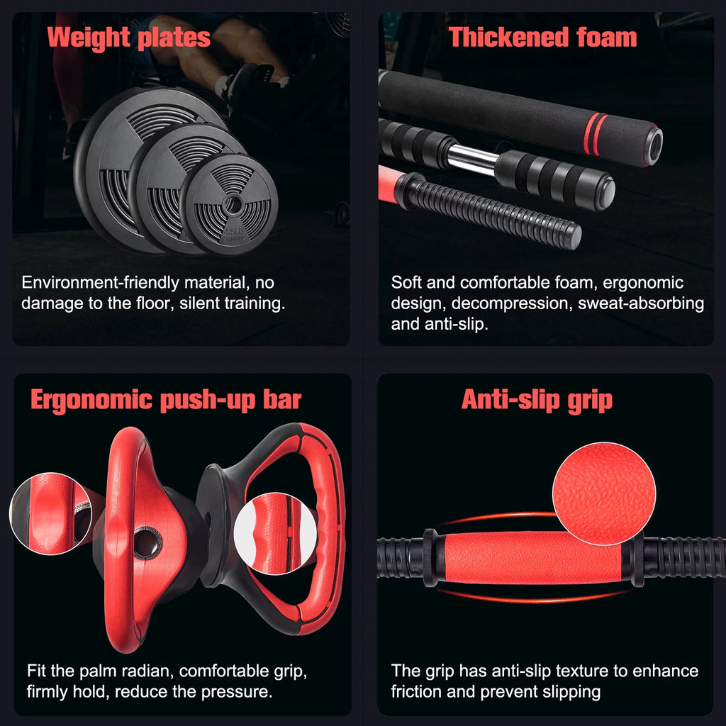 5 in 1 Adjustable Dumbbell Barbell Kettlebell Set 40LB P3180