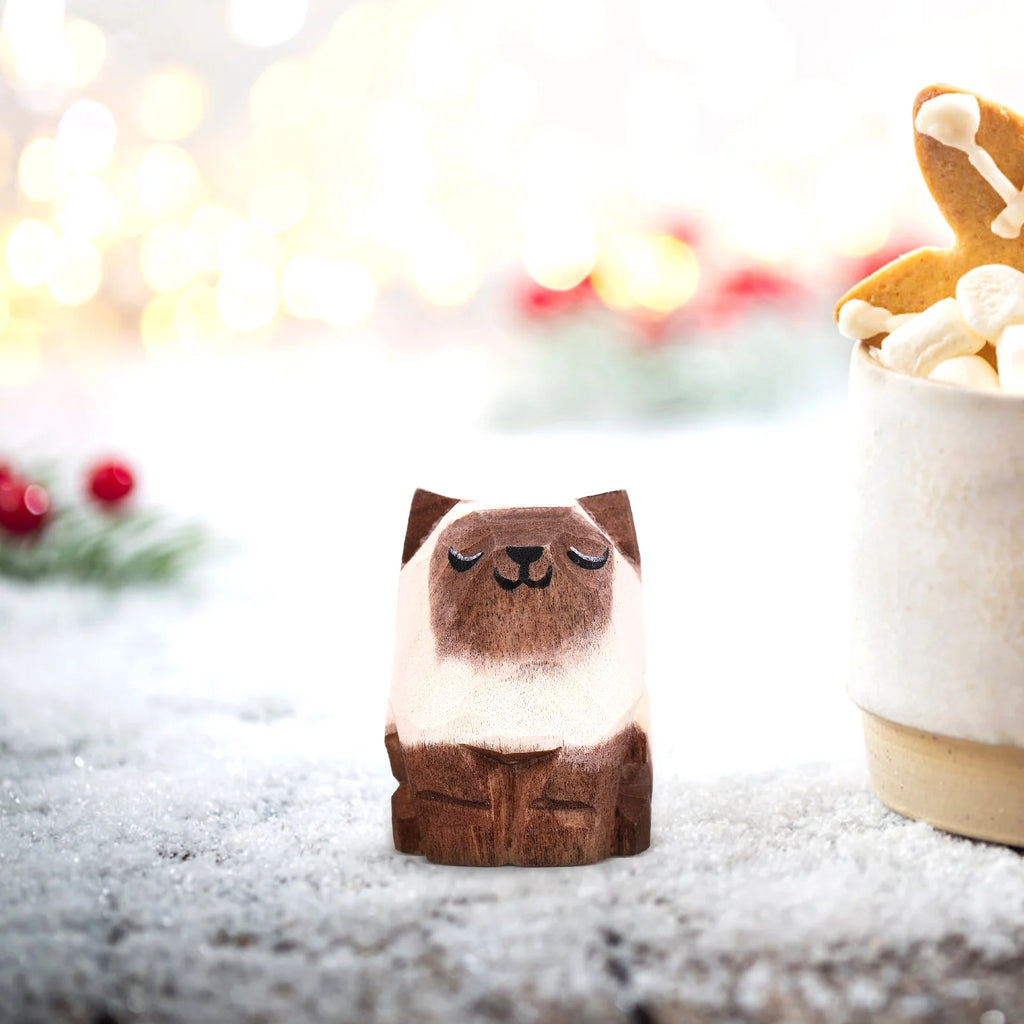 Desktop Wooden Cat Ornament B7452