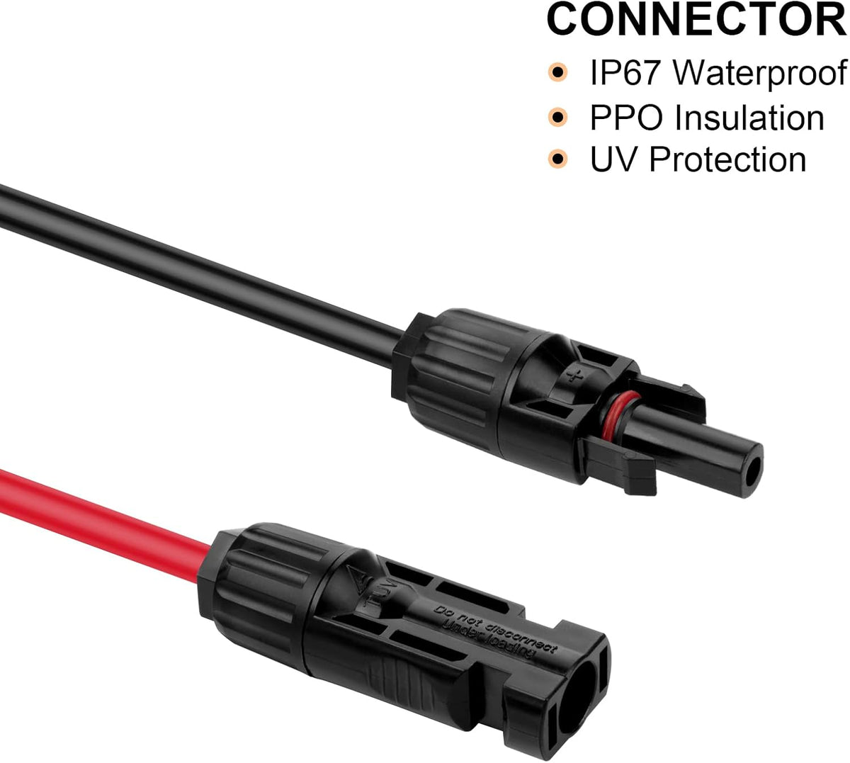 30Ft 10AWG Solar Panel Extension Cable with Female and Male Connector I118