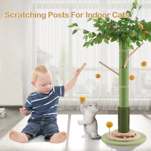 45 Inch Tall Cat Scratching Post with Sisal Rope Q8396
