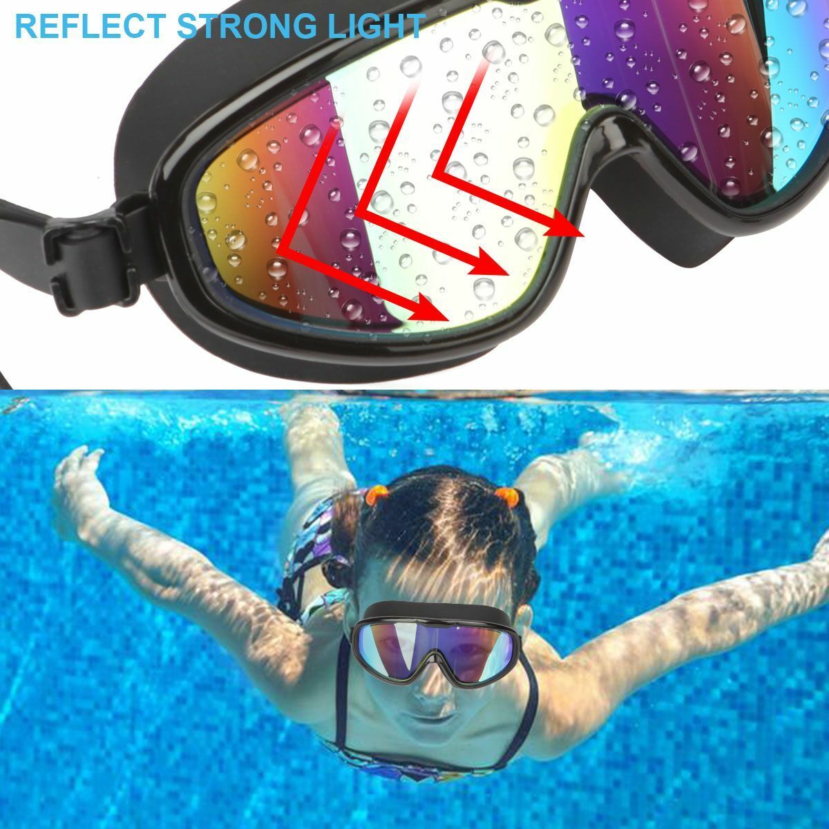 Swimming Goggles Anti-Fog UV Protection Diving Snorkeling Z750909