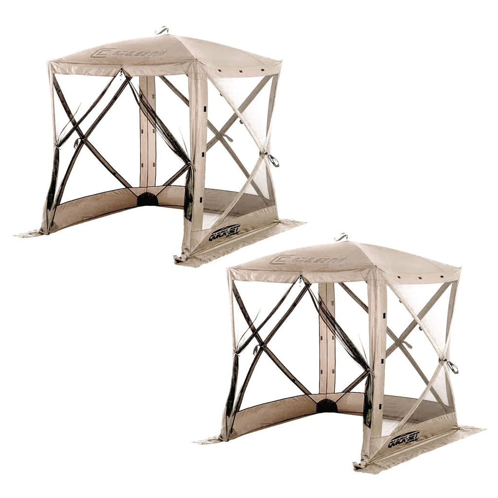 Tan Portable Outdoor Screened Canopy Shelter (2 Pack) Q204138