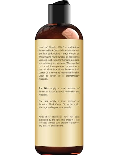 16 Fl Oz 100% Pure Natural Jamaican Black Castor Oil E4089