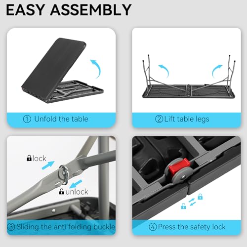 White Plastic Folding Table L517