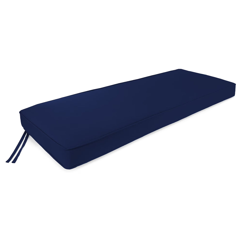 47" x 17" Canvas Navy Outdoor Settee Swing Bench Cushion with Ties and Welt F9022