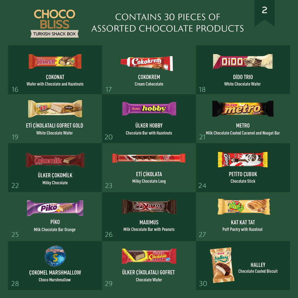 International Snack Box, 30 Full-Size Chocolate Assortment Bars K495