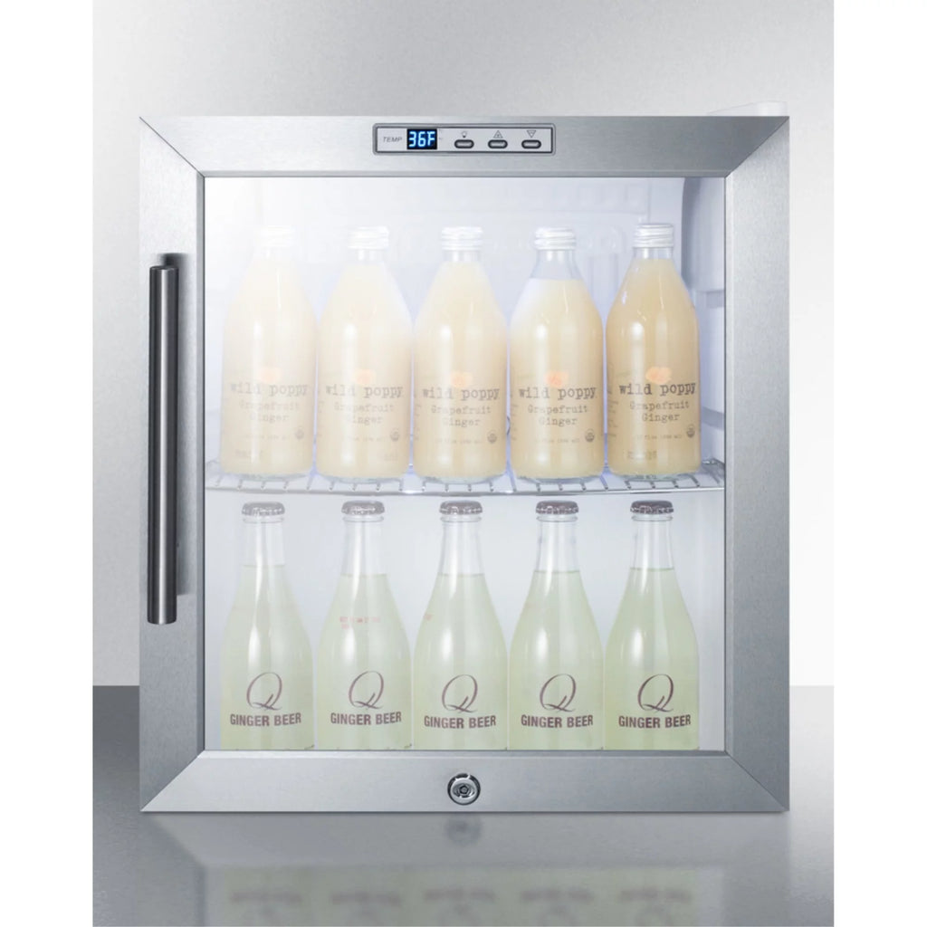Commercially Approved Compact Beverage Center with 1.7 cu. ft. Capacity Stainless Steel H331