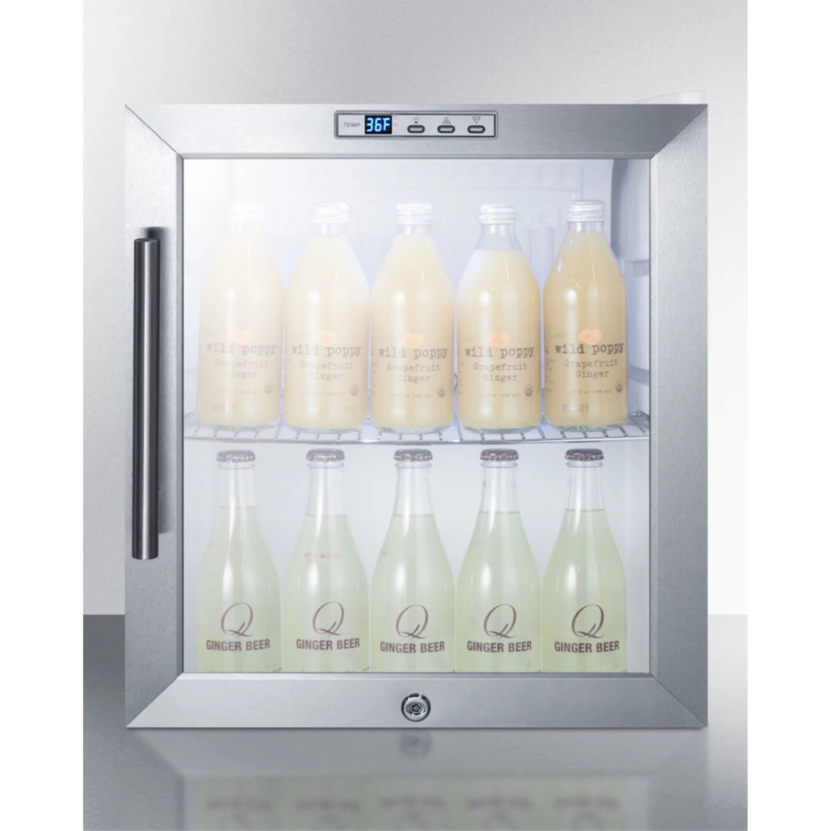 Commercially Approved Compact Beverage Center with 1.7 cu. ft. Capacity Stainless Steel H331