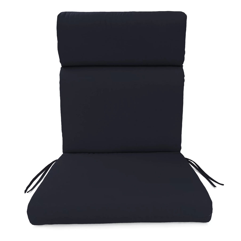 Navy Rectangular Outdoor Chair Cushion with Ties J8087