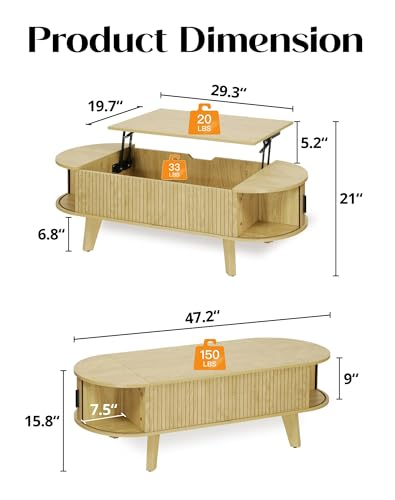 Lift Top Coffee Table with Storage I419