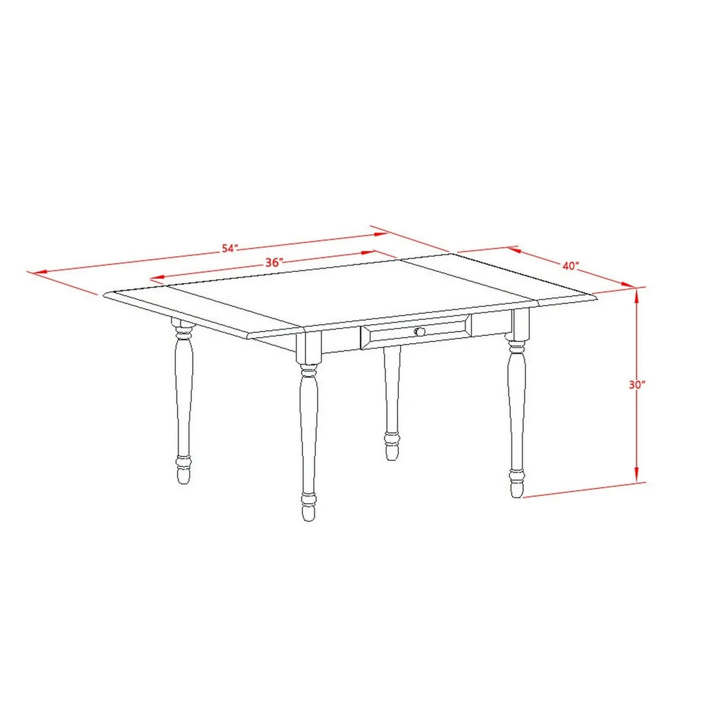 3 Piece Solid Wood Drop Leaf Dining Table Set with 2 Chairs V632