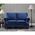 Dark Blue Velvet Loveseat U52730